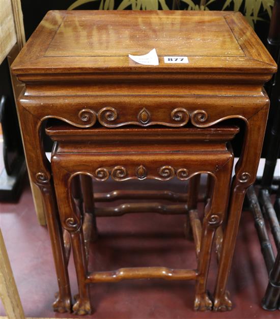 A nest of two Chinese hardwood occasional tables W.35cm